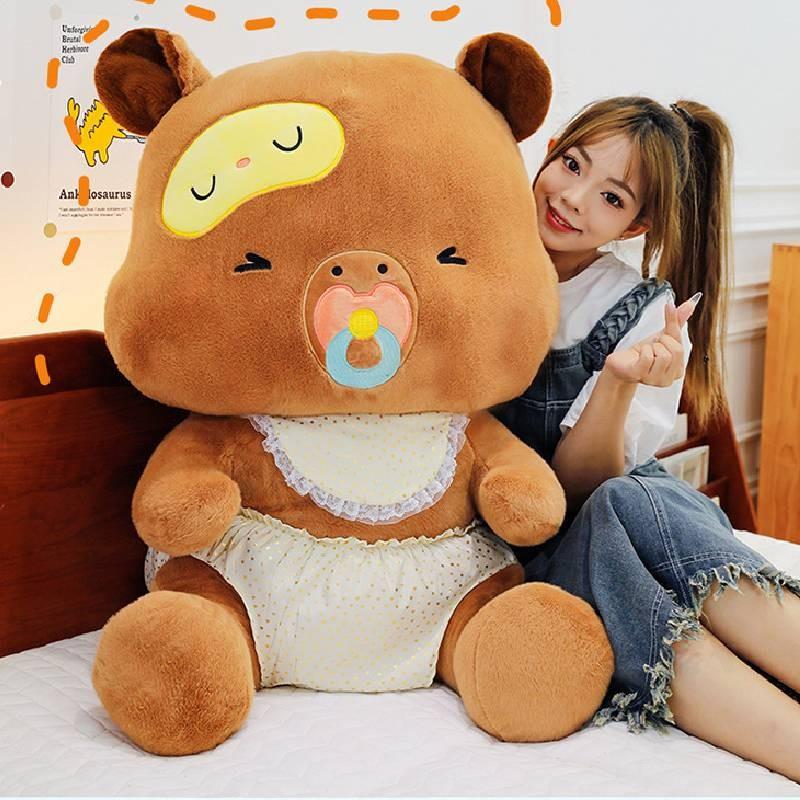 Bear Teddy Pacifier Plush Toy Cute Stuffed Animal Doll Decoration Kids Gift