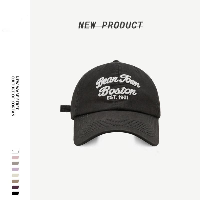 Hat Female Street Letter Embroidery Baseball Cap Male Summer Shopping Versatile Face Small Peaked Cap Summer