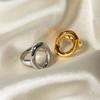 Stainless Steel Chunky Rings For Women Gold Waterproof Women's Hyperbole Large Ring Simple Geometric Aesthetic Female Ring