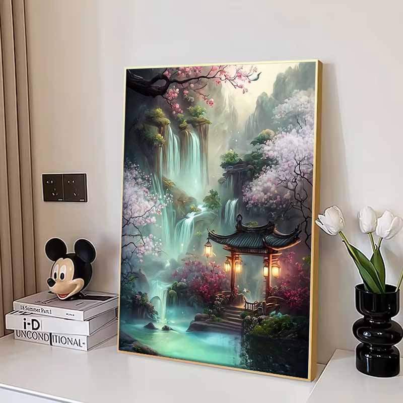 Noutate 5D DIY Pictură cu Diamante Cerc Complet "Peisaj" Broderie Cusătură în Cruce Decor Acasă Cadou
