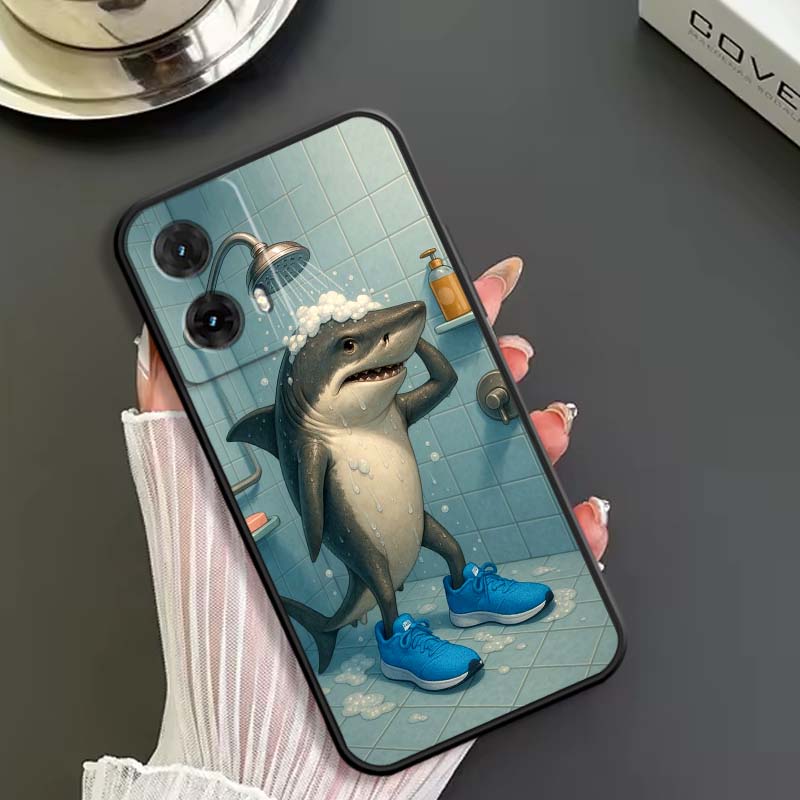 Tung Tung Sahur Anime Art For Motorola G85 Edge 50 G24 G35 G14 G04 40 G72 G34 G G54 G13 G32 5G Black Phone Case