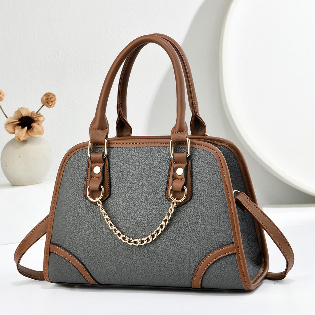 Vintage Pu Shell Shape Handbag With Zipper Pocket For Daily Use Womens Fashion