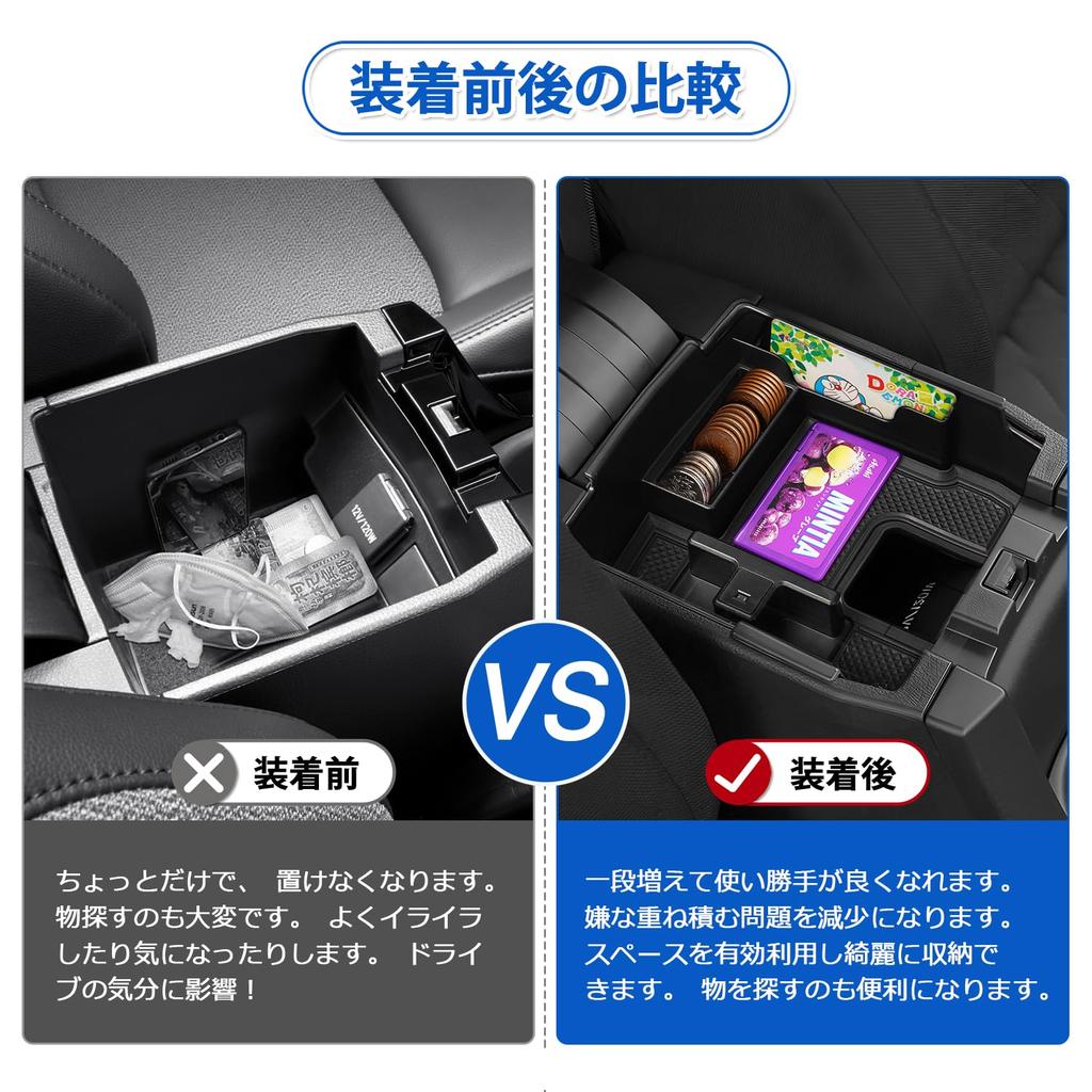 LIMSTYLE Toyota New Corolla Cross Console Box with 2 USB Charging Ports and LED Sensor Compatible with Corolla Cross 2021 Present Car Storage Console