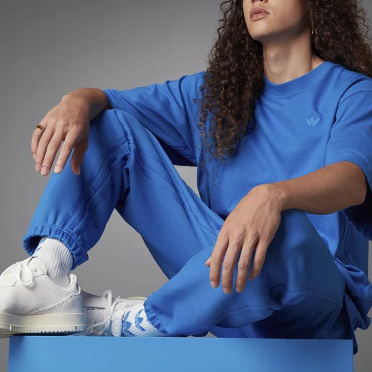 Adidas Originals Blue Version Collection Knitted Sweatpants Men's Blue Moderate Cuffed Pants H33460