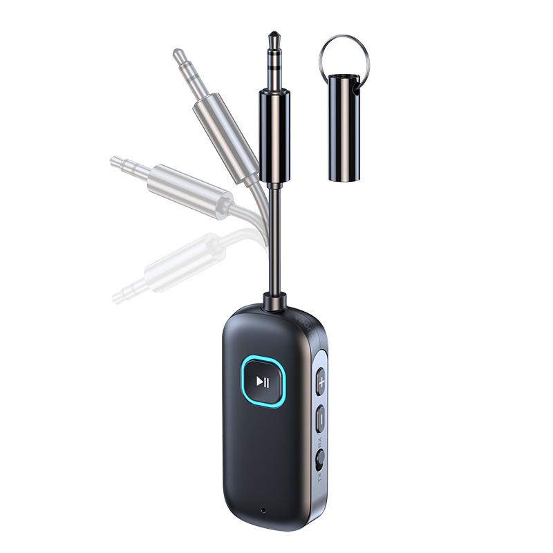 2 in 1 aptX Bluetooth Audio Transmitter Receiver 3.5MM AUX Multipoint Hifi Stereo aptX-Adaptive/HD/LL Wireless Adapter With Mic