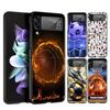Coque de téléphone rigide en PC pour Samsung Galaxy Z Flip 7 6 5 4 Housse noire pour Galaxy Z Flip 3 Pliable Anti-choc Football Sport Fundas