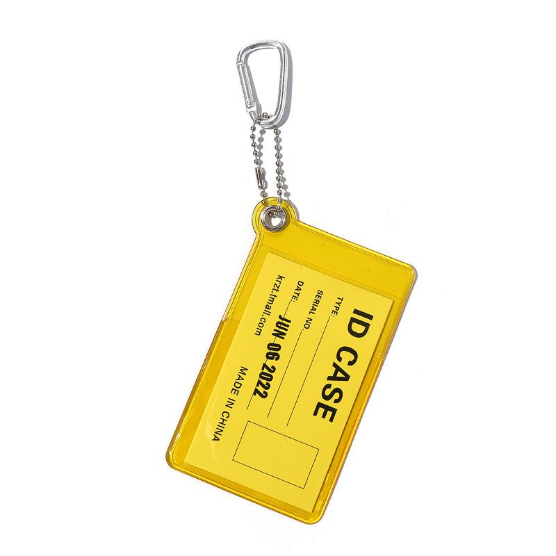 Porta Tessere d'Identità Trasparente in PVC con Portachiavi Custodia Trasparente Fluorescente Porta Credenziali per Studenti Carta Autobus Tesserino Lavoro