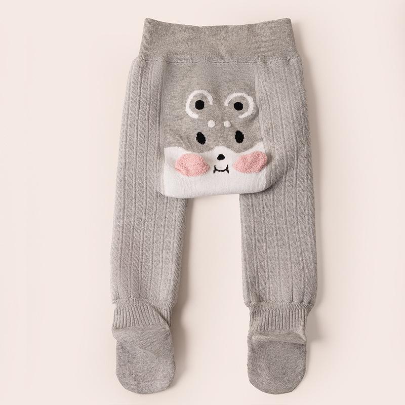 Infant Velvety Big Butt Base Layer Jumpsuit with Socks - Warm Autumn/Winter Style for Boys & Girls