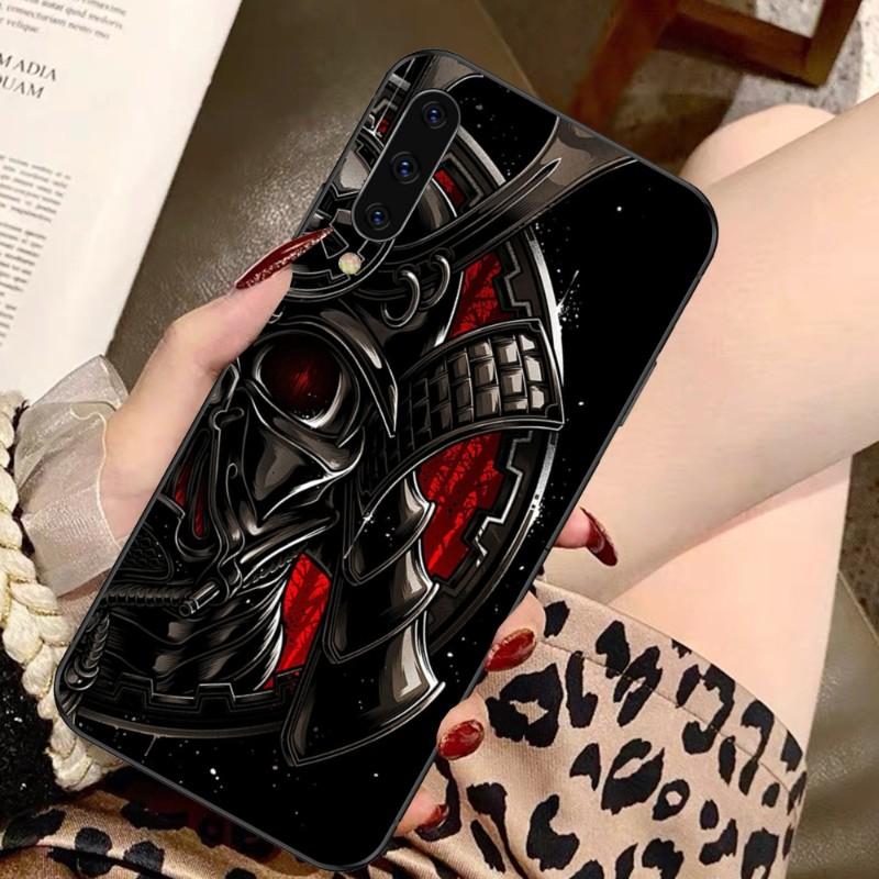 Apanese Samurai Oni Mask Phone Case For Samsung A91 A81 A73 A72 A71 A30S A20 A12 A13 A52 A53 4G 5G Soft Black Phone Cover