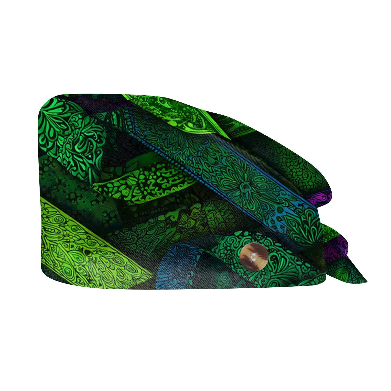 

Модна робоча шапка з принтом, повсякденна випрана шапка, шапка-обгортка One Size зелений