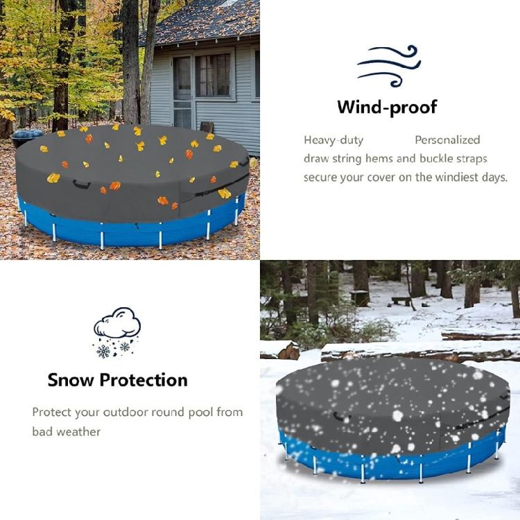 Round Pool Cover for Above Ground Pool Oxford Fabric Pool Cover for Above Ground Pool Waterproof Dustproof Swimming Pool