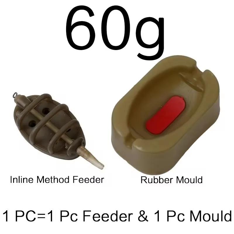 Inline Method Feeder Mould Bait Thrower Bait Plumb Set Carp Fishing Bait Holder Tool for Freshwater Fishing Accurate Bait