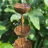 Rusted Bird Water Dispenser Vintage Iron Garden Rain Catcher Bird Feeding Station  Patio Backyard