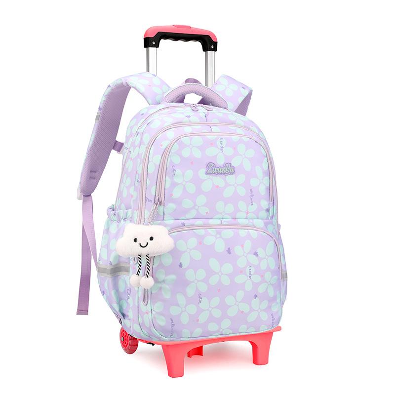 Set Zaino Scolastico Zaino con Ruote per Ragazze Studenti Zaino Trolley con Ruote Borsa Scolastica con Ruote Bagaglio da Viaggio Zaino per Libri