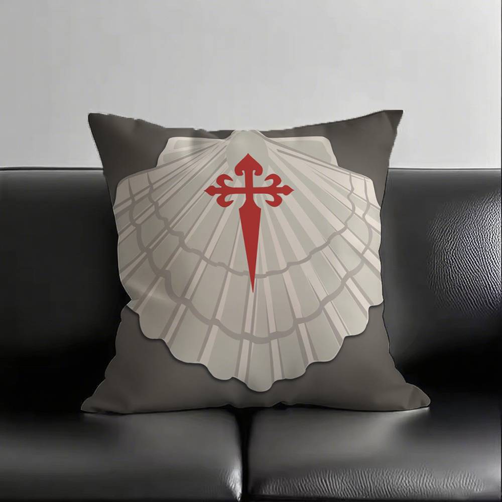 1pc Yellow Camino De Santiago Scallop Pillow Case Square Bedroom Sofa Leisure Comfort Cushion Car Living Room Home Decoration