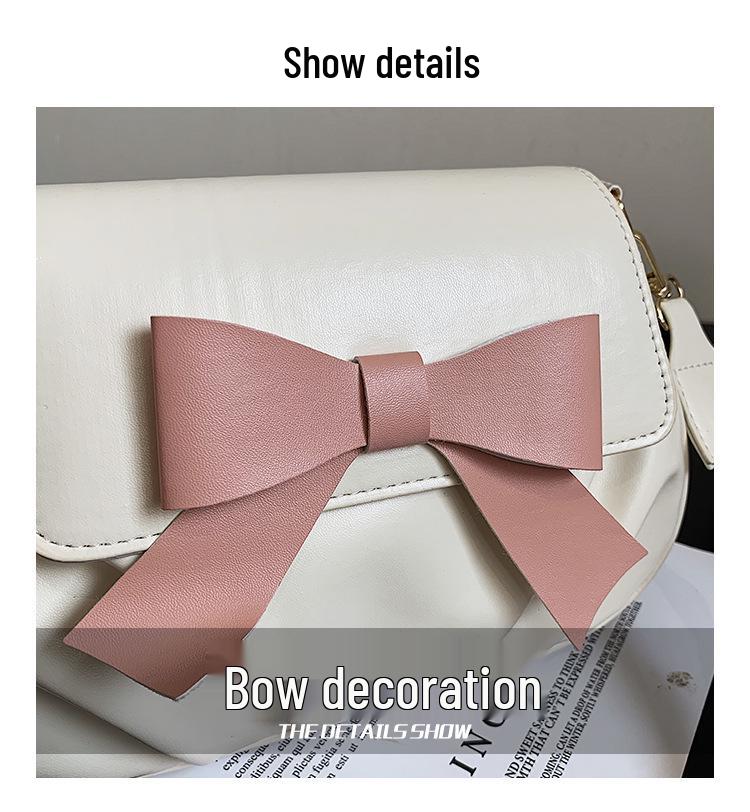Women's Solid Bowknot Pleated Crossbody Bag - New 2023 Retro Fashion with Twist Strap