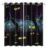 2pcs/set Horror Halloween Window Curtain Full Moon Night Tomb Iron Gate Back Room Home Bedroom Decor Blackout Polyester Curtains