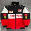 Vintage F1 Racing Embroidered Jacket Cotton Padded Motorcycle Riding Baseball Coat Unisex