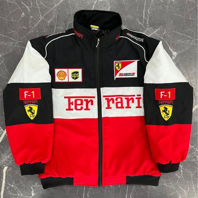 Vintage F1 Racing Embroidered Jacket Cotton Padded Motorcycle Riding Baseball Coat Unisex