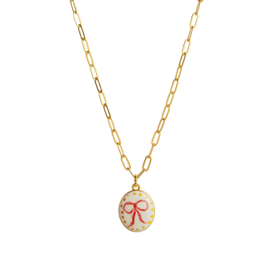 Niche Fresh Plant Series Necklace Diy Lemon Strawberry Bow Pendant Necklace Collarbone Chain