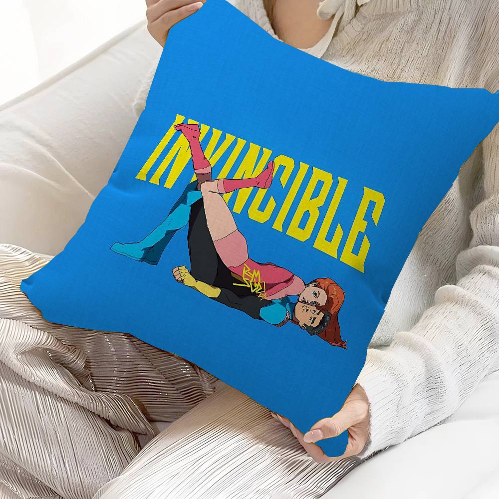 Animation I-Invincible Cushion Cover Car Throw Pillow Case For Sofa Car Christmas Gift 40X40Cm 45X45Cm