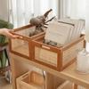 Vintage Rattanstorage Box Books Snacks Fruit Cosmetics Organizers Storage Woven Baskets Multifunction Organizers for Living Room
