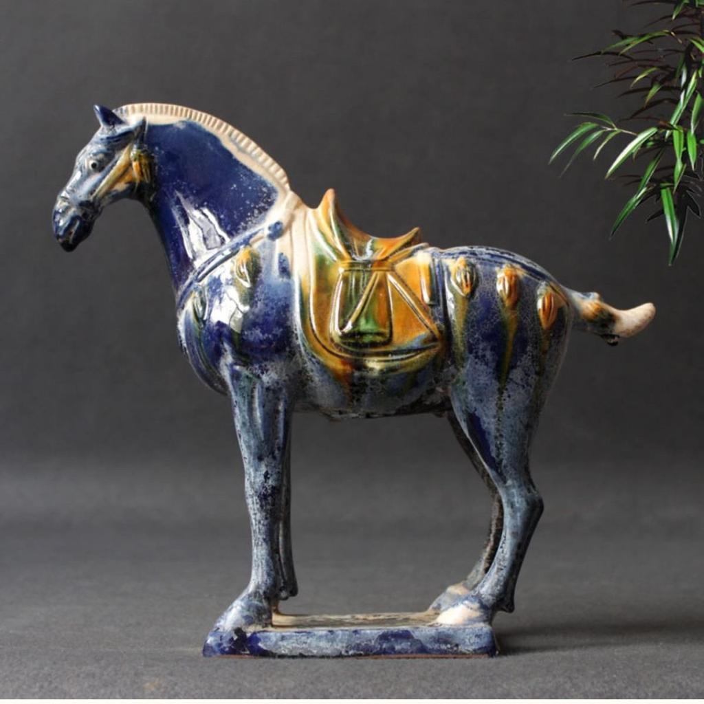 Tang Tri-color Glaze Ceramic Horse Statue, Large Antique Six Steeds Art Craft for Home Decor, Classic Chinese Artwork Collection