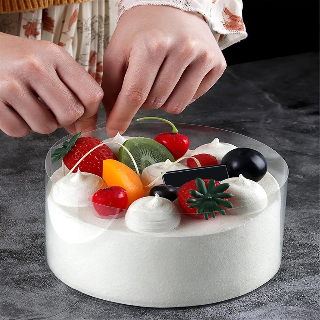 STOBAZA Mousse Cake Collar Clear Cake Strips Transparent Acetate Cake Collar Roll Sheet Cake Surrounding Edge for Chocolate Mousse Baking Decorating
