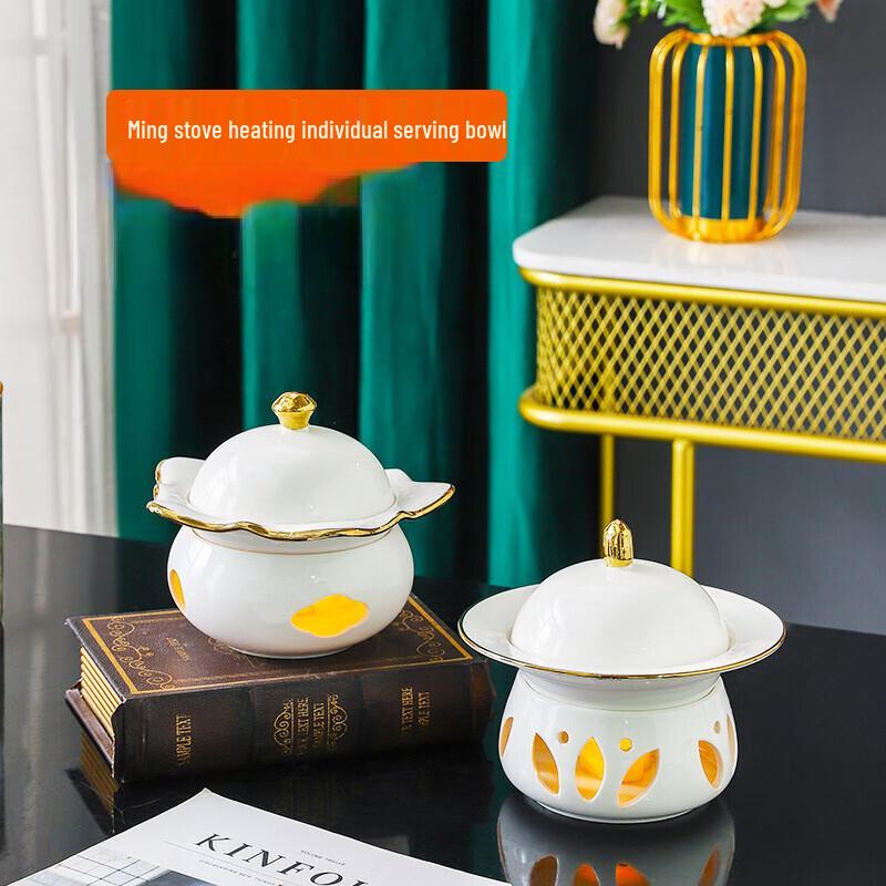 LISM Ceramic Candle-Heated Stew Pot Set