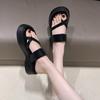 New summer outer wear thick-soled fashionable small height-increasing toe slippers