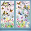 Spring 2026 New Butterfly Hummingbird Flower Static Cling Window Stickers for Home Decor Room Atmosphere