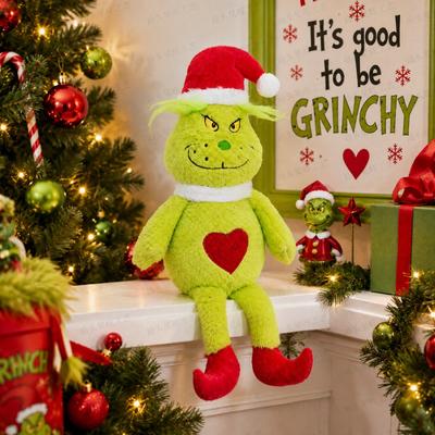 Christmas Green Monster Plush Toy Home Holiday Decor Gift All Ages