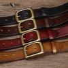 Retro High Quality Pure Cowhide Belt Men and Women Genuine Leather Korean Style Trendy Copper Buckle Casual Belt