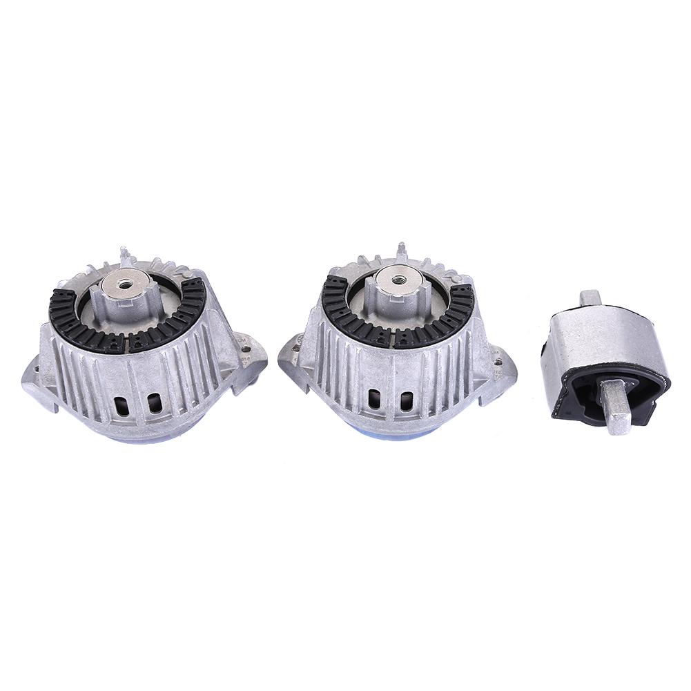 2x FEBI Engine Mount &1x Gearbox Bearing Compatible for Mercedes C E CLK W204 W212