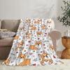 Corgi Decke Niedliches Haustier Hund Corgi Überwurfdecken Superweicher Flanell Gemütliches Cartoon-Muster Tiere Decke Warm Leicht