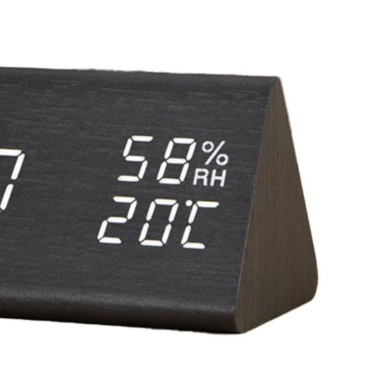 Reloj despertador con control de voz, reloj de escritorio multifuncional con pantalla transparente ABS, ahorro de energía, para el hogar 