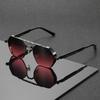 1PC Luxury Gold Polygon Gradient Sunglasses, Vintage-Inspired Unisex Eyewear, Perfect For Daily & Statement Looks