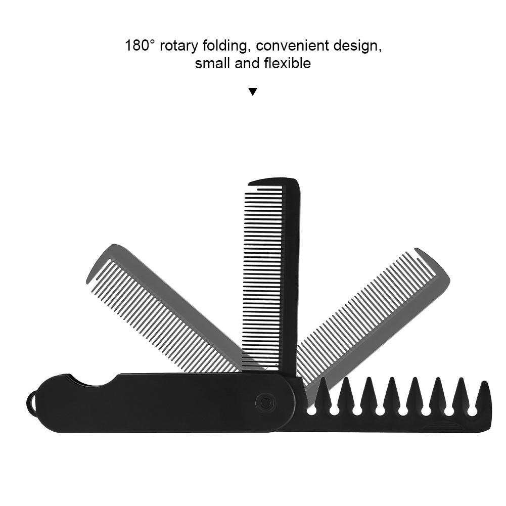 Multifunctional Portable Plastic Folding Pocket Combs Barber Men Oil Head Beard Combs Hair Styling Wide Tooth Combs