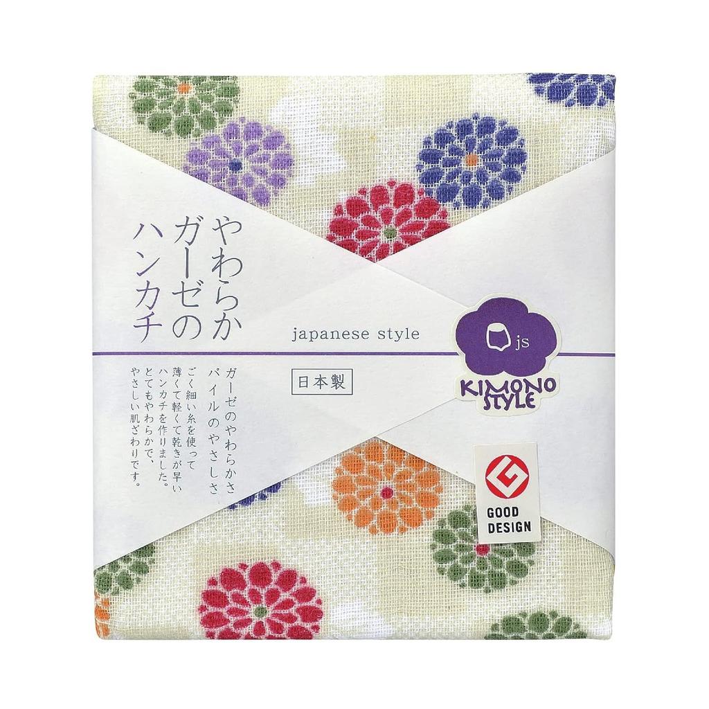 Nissen Shoko Handkerchief Japanese Style KIMONO Small Pattern Chrysanthemum JS4110 Made Japan