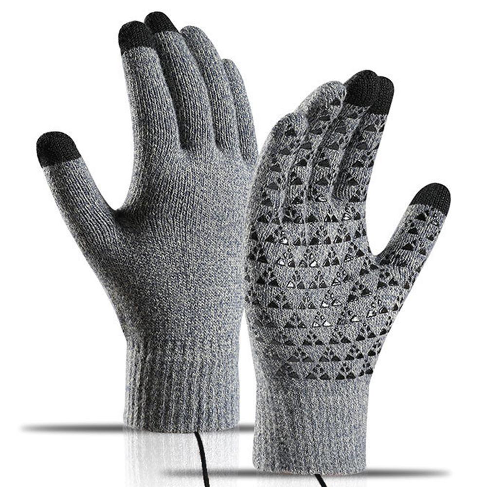 USB Electric Winter Gloves with Cable Thermal Touchscreen Gloves Laptop Gloves for Running Driving Hiking