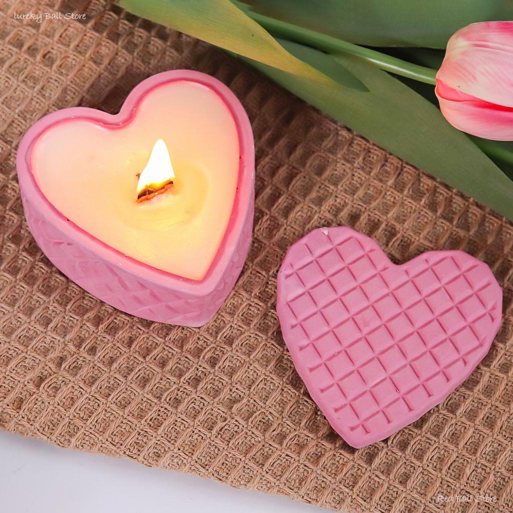 Gitter Herzförmige Schmuckaufbewahrungsbox Silikonform DIY Harz Beton Kerzenhalter Gips Blumentopf Bastelform Heimdeko Geschenk