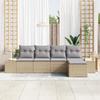VidaXL Ensemble de canapés de jardin 5 pièces avec coussins beige en poly rotin 3347020