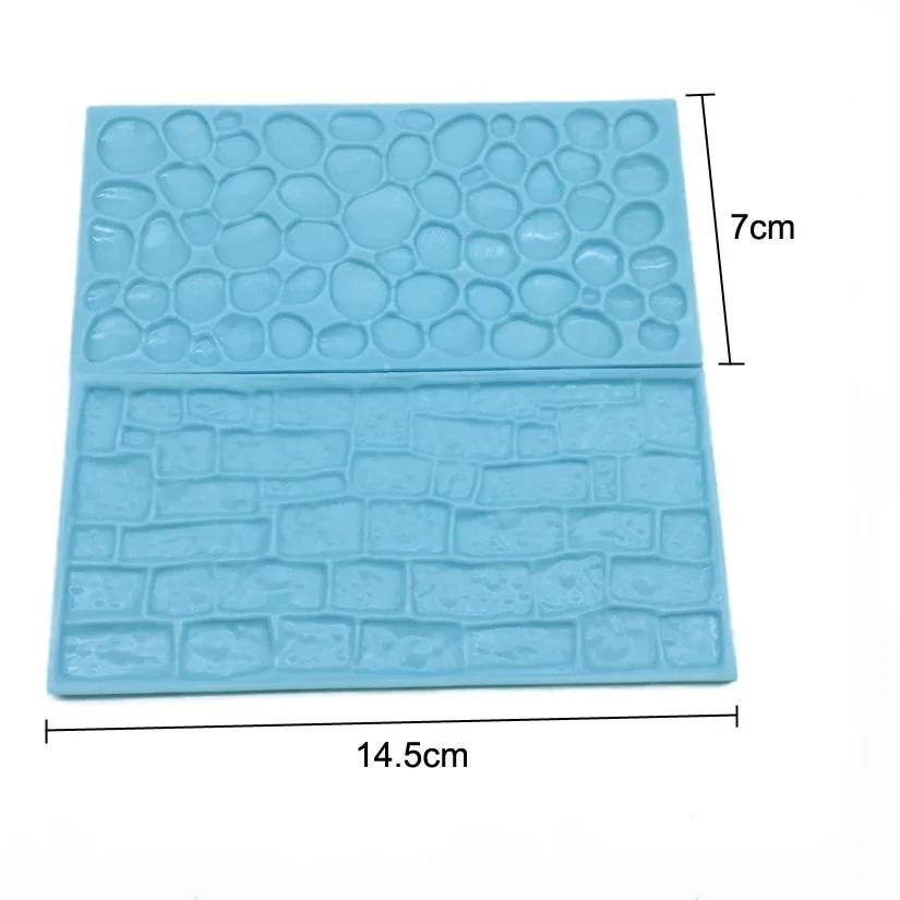 6pcs/set Color Random Stone Tree Bark Shape Embossed Bake Tool Fondant Cake Cupcake Decorating DIY Mold Tools  Cake Moulds