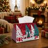 1pc Magical Winter Forest Tissue Box - Reindeer Duo Pine Tree Napkin Storage Box, Suitable for Rolls/Facial Tissues/Single Sheets, Available for Chris