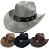 Ethnic Western Cowboy Hat Curved Brim Jazz Fedora Hats New Top Hat  Women Men