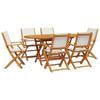 VidaXL 7-piece Garden Dining Set Cream White Fabric Solid Wood, Outdoor Dining Set, Room Furniture 3281712