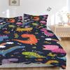 3pcs bedding set Dino Rainbow Includes 1 Comforter + 2 Pillowcases, Without Pillow Inserts, Soft Comfortable, Lightweight Breathable040