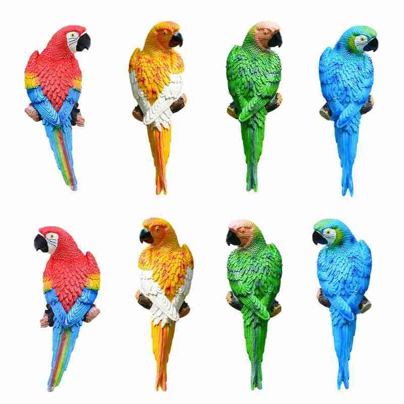 Simulation Parrot Birds Sculpture Cute Wall Hanging Resin Crafts Tree Decor Simulation Parrot Birds Sculpture Cute Wall Hanging Resin Crafts Tree Decor