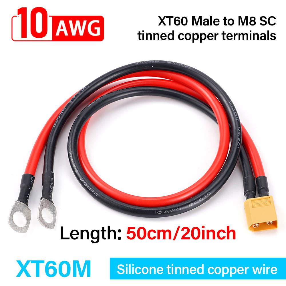 XT60 To O Ring Eyelet Terminal Plug Connector Cable 10AWG RC ESC Charger Side Power for for RC Lipo Battery FPV Racing