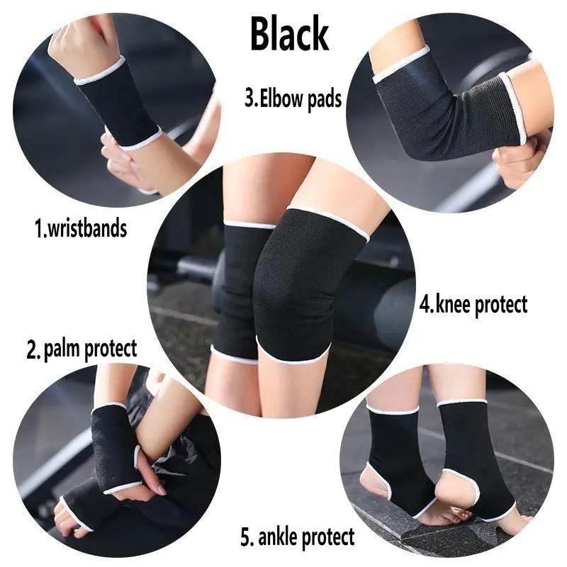 5 sad Kombinace Polstrované chrániče kolen Loketní opěrky Ortéza Basketbal Fitness Meniskus Čéška Dlaň Kotník Ochrana Chránič kolen Sport